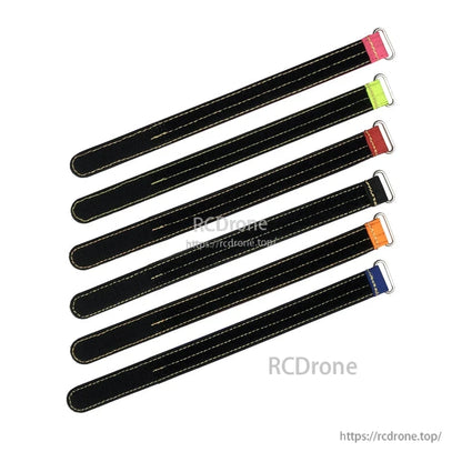 RJXHOBBY Kevlar Battery Strap, Set of five black kevlar battery straps with stitched edges and metal buckles for RC models