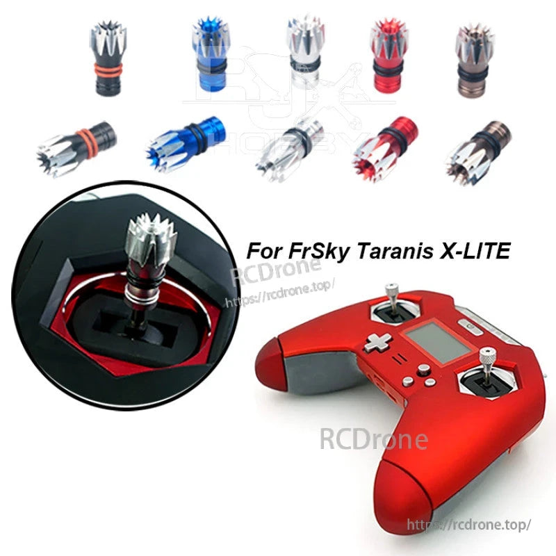 RJXHOBBY M2.5 lotus style transmitter stick end caps in assorted colors, compatible with FrSky Taranis X-Lite