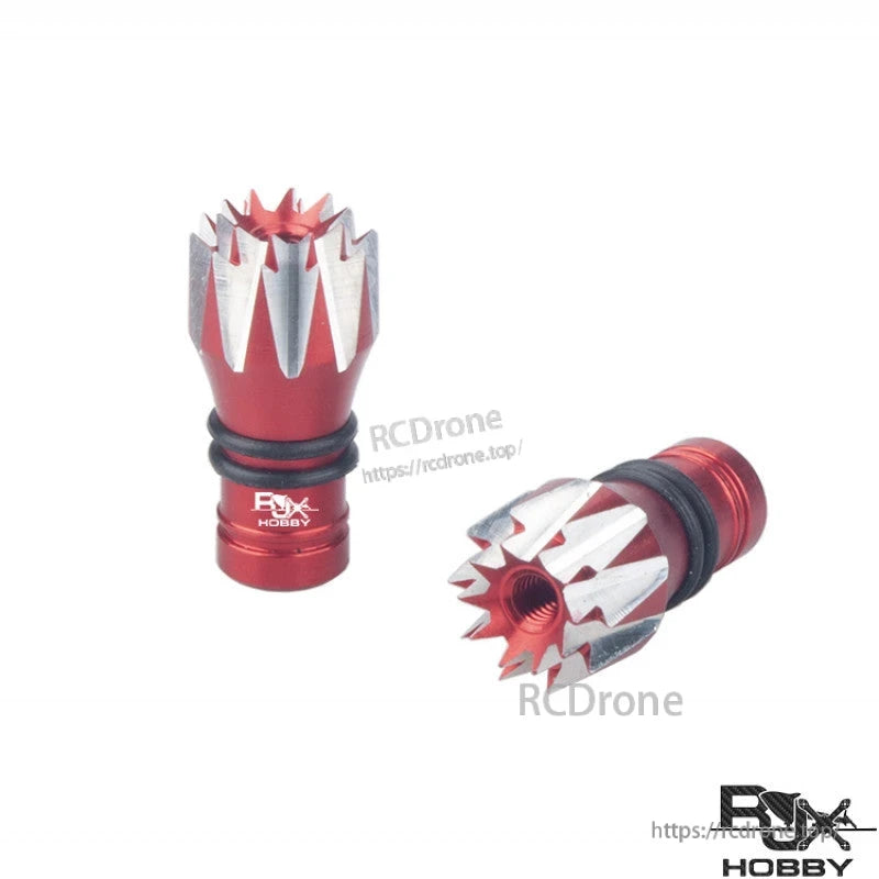 RJXHOBBY M2.5 Lotus Style Transmitter Stick, Red RJXHOBBY M2.5 lotus-style RC transmitter stick ends with spiked aluminum grip and O-ring