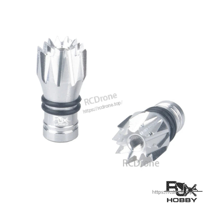 RJXHOBBY M2.5 Lotus Style Transmitter Stick, RJXHOBBY M2.5 lotus-style aluminum transmitter stick ends in silver with O-ring grip and threaded base