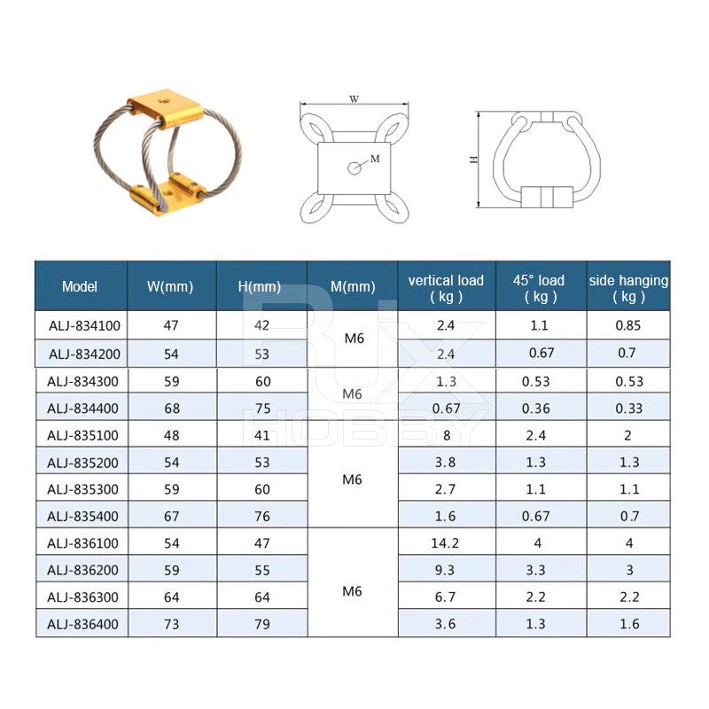 RJXHOBBY 4pcs M6 RC UAV Aerial Photography High Performance Steel Wire Rope Isolator Anti-vibration Shock Gimbal Dampener
