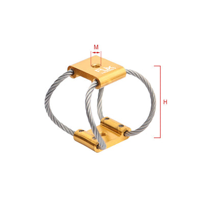 RJXHOBBY M6 steel wire rope vibration isolator gimbal dampener with gold aluminum blocks and looped cable