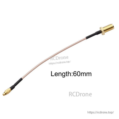 RJXHOBBY 60mm MMCX to SMA female FPV antenna extension cable with small coax lead and gold connectors