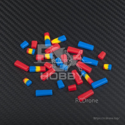 RJXHOBBY Non-Slip Transmitter Switch Cover, Assorted red, blue, and yellow non-slip transmitter switch cover caps for RC radio toggle switches