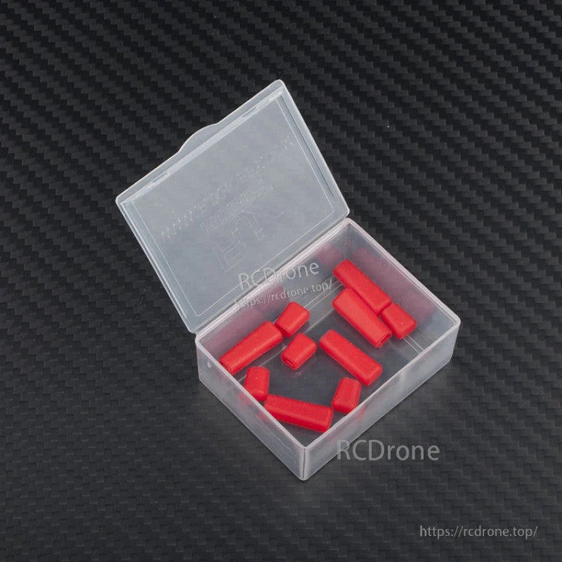 RJXHOBBY Non-Slip Transmitter Switch Cover, Plastic case with red non-slip transmitter switch covers in assorted sizes for RC radio controller toggles