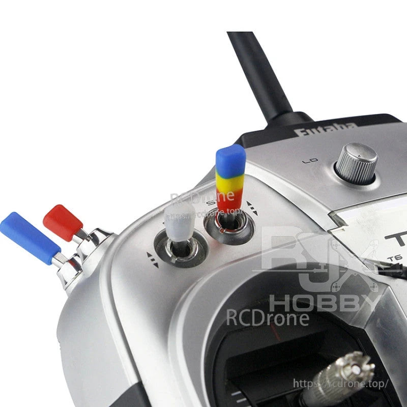 RJXHOBBY Non-Slip Transmitter Switch Cover, RC transmitter toggle switches fitted with colorful silicone non-slip switch covers for easier grip and control