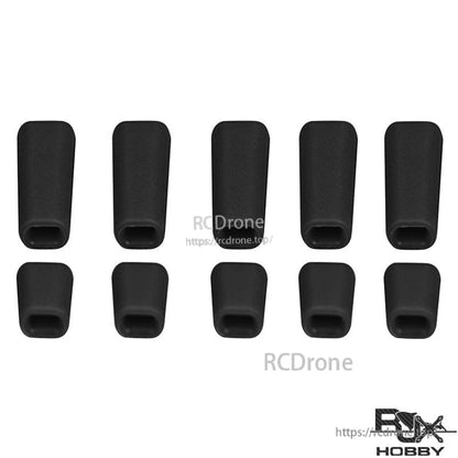 RJXHOBBY Non-Slip Transmitter Switch Cover, Set of black non-slip transmitter switch covers in assorted sizes, rubber sleeves for RC toggle switches