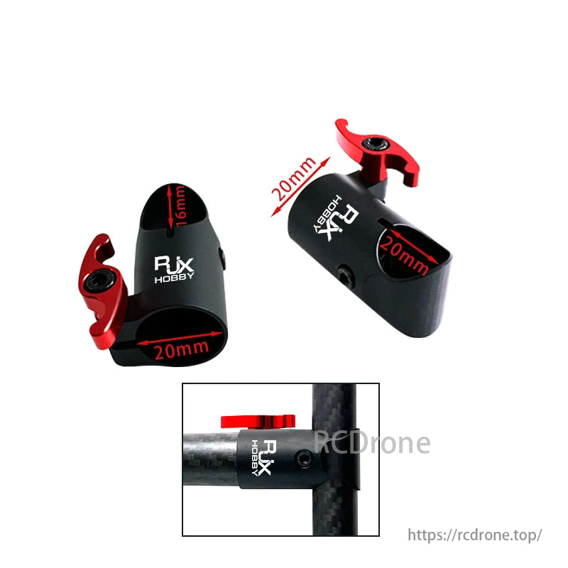 RJXHOBBY クイックリリース三脚 20 ～ 16 ミリメートル/20 ～ 20 ミリメートルティージョイントコネクタカーボンチューブ固定シートアダプター RC UAV