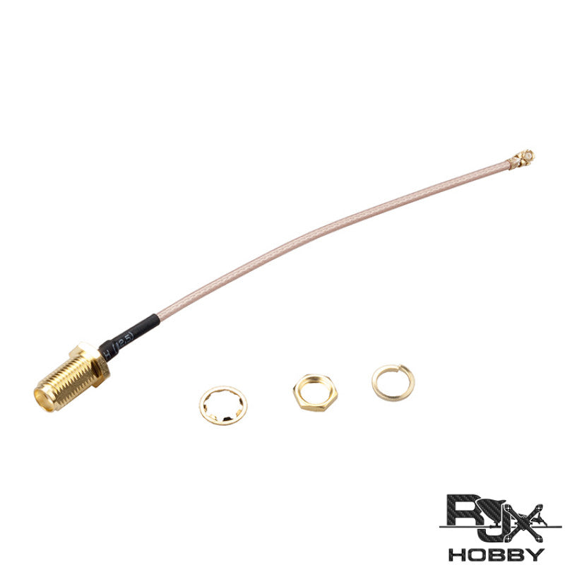 RJXHOBBY RF Connector Pigtail Cable, RF coax pigtail cable with SMA female bulkhead connector, U.FL/IPEX plug, and mounting nut and washers