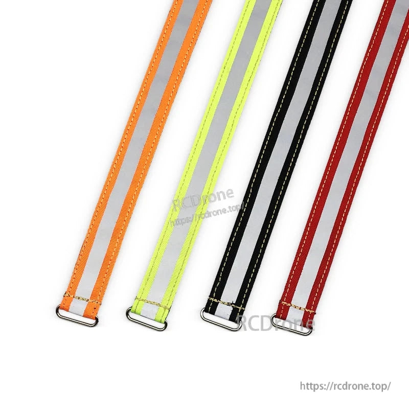 RJXHOBBY reflective battery straps with metal buckle, reflective center strip in orange, yellow, black and red