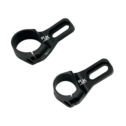 RJXHOBBY UAV drone fixing connector clamp with circular ring and slotted mounting tab, black metal finish