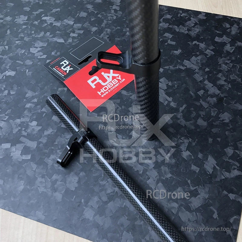 RJXHOBBY connector clamp mounted on a carbon fiber tube with slotted bracket and thumb screw