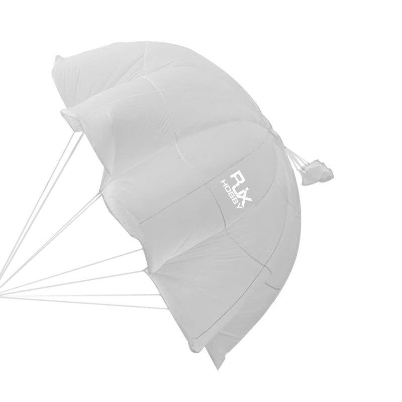 White RJXHOBBY UAV parachute canopy with suspension lines and small deployment bag