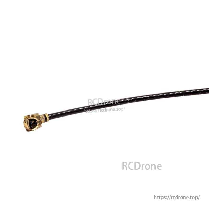 U.FL/IPEX (Mini PCI) RF coax pigtail cable with micro connector on a thin black 1.13 coax lead