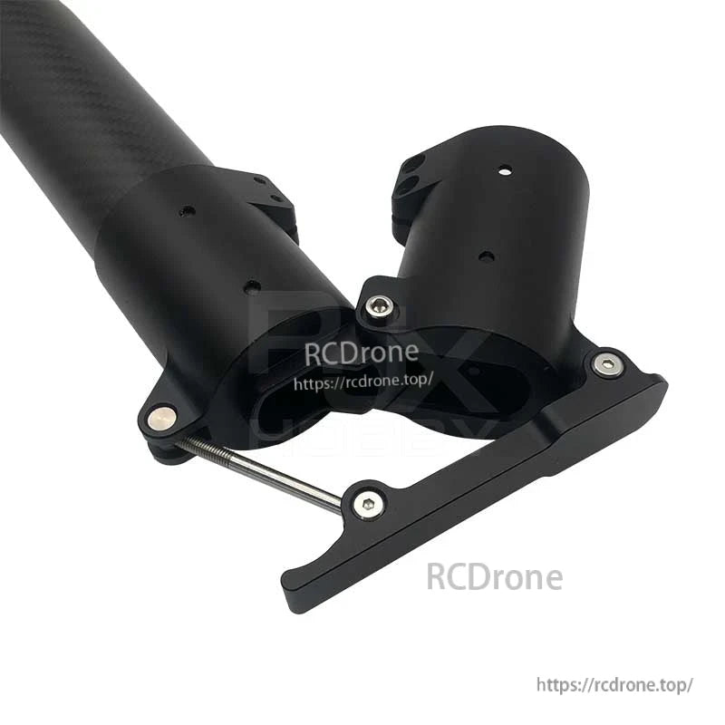 Black RJXHOBBY V1 quick-remove folding UAV arm with carbon tube and clamp hinge bracket with latch