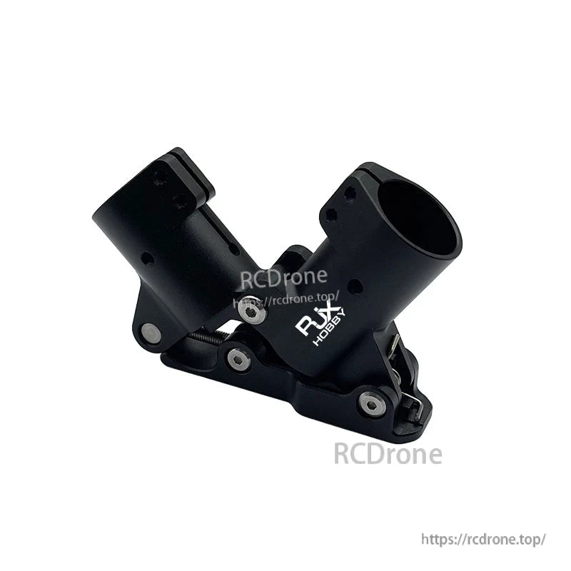 Black RJXHOBBY quick-remove folding arm clamp bracket for UAV multicopter, with hinge joints and bolts