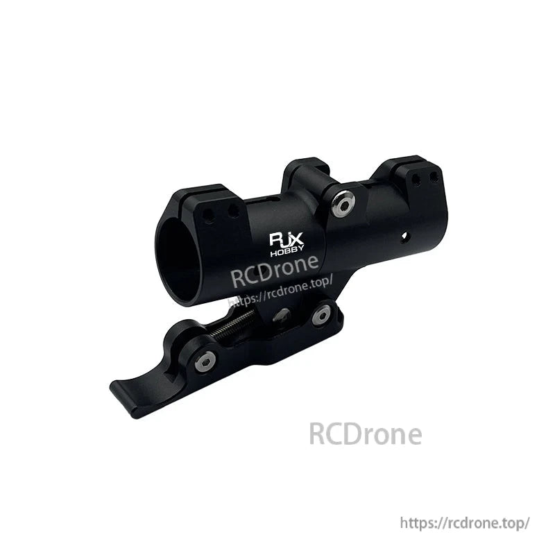 Black RJXHOBBY quick-release folding arm clamp with lever latch for 25mm/35mm UAV multicopter tubes