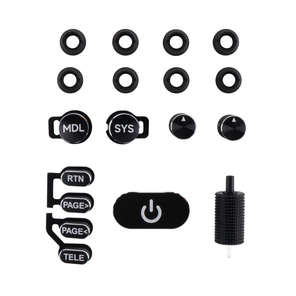 RadioMaster TX16S MK3 CNC anodized aluminium switch set upgrade parts, black buttons and trim rings