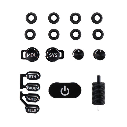 RadioMaster TX16S MK3 CNC anodized aluminium switch set upgrade parts, black buttons and trim rings