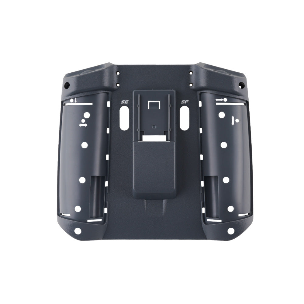 Rear view of AX12 case shell showing internal mounting areas and battery compartment sections