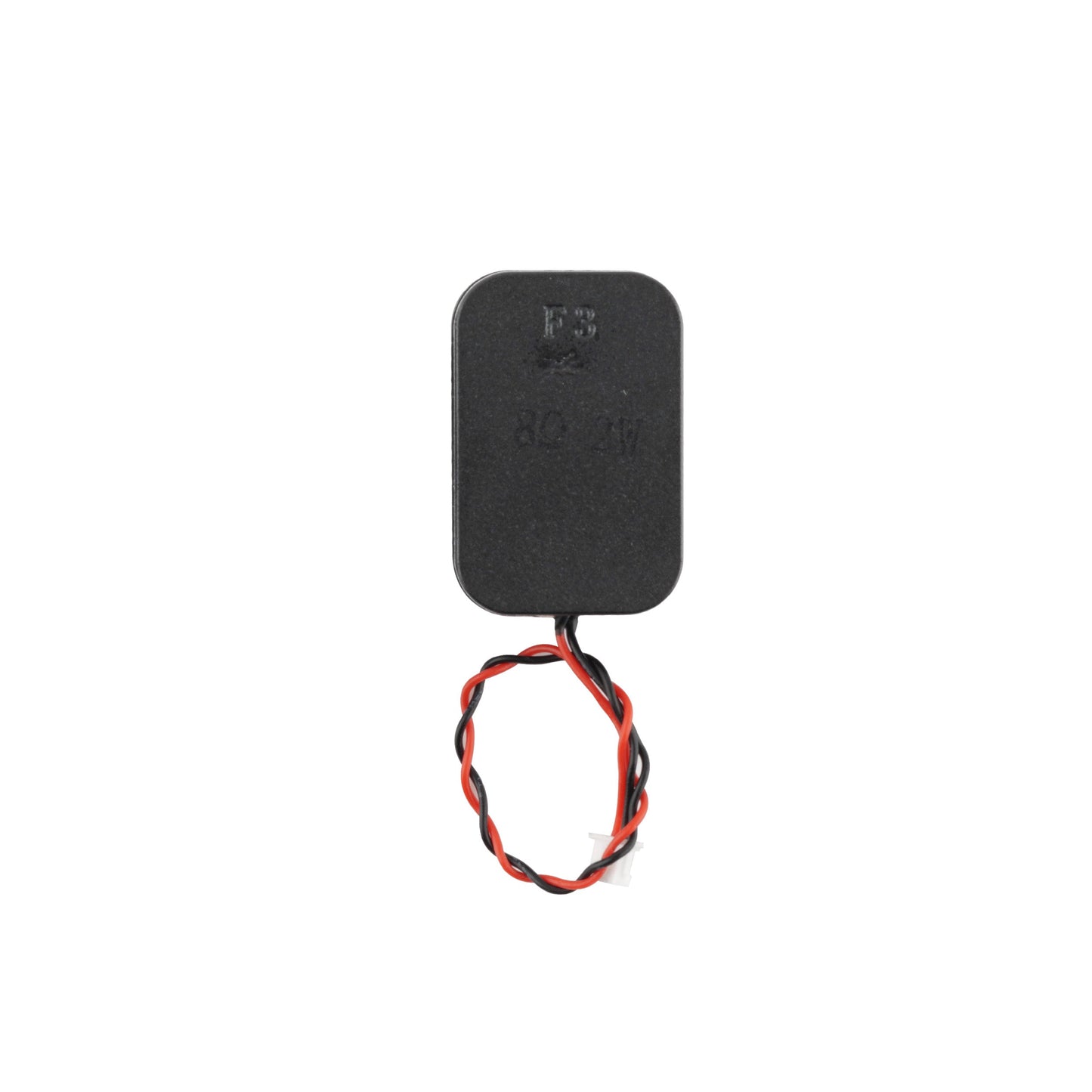 AX12 Speaker module, black rectangular unit with red and black twisted lead wires