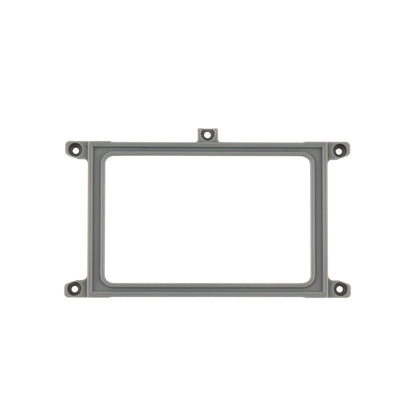 TX15 Radio Screen Bracket mounting frame, front view with four corner screw holes and top tab