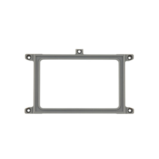 TX15 Radio Screen Bracket mounting frame, front view with four corner screw holes and top tab