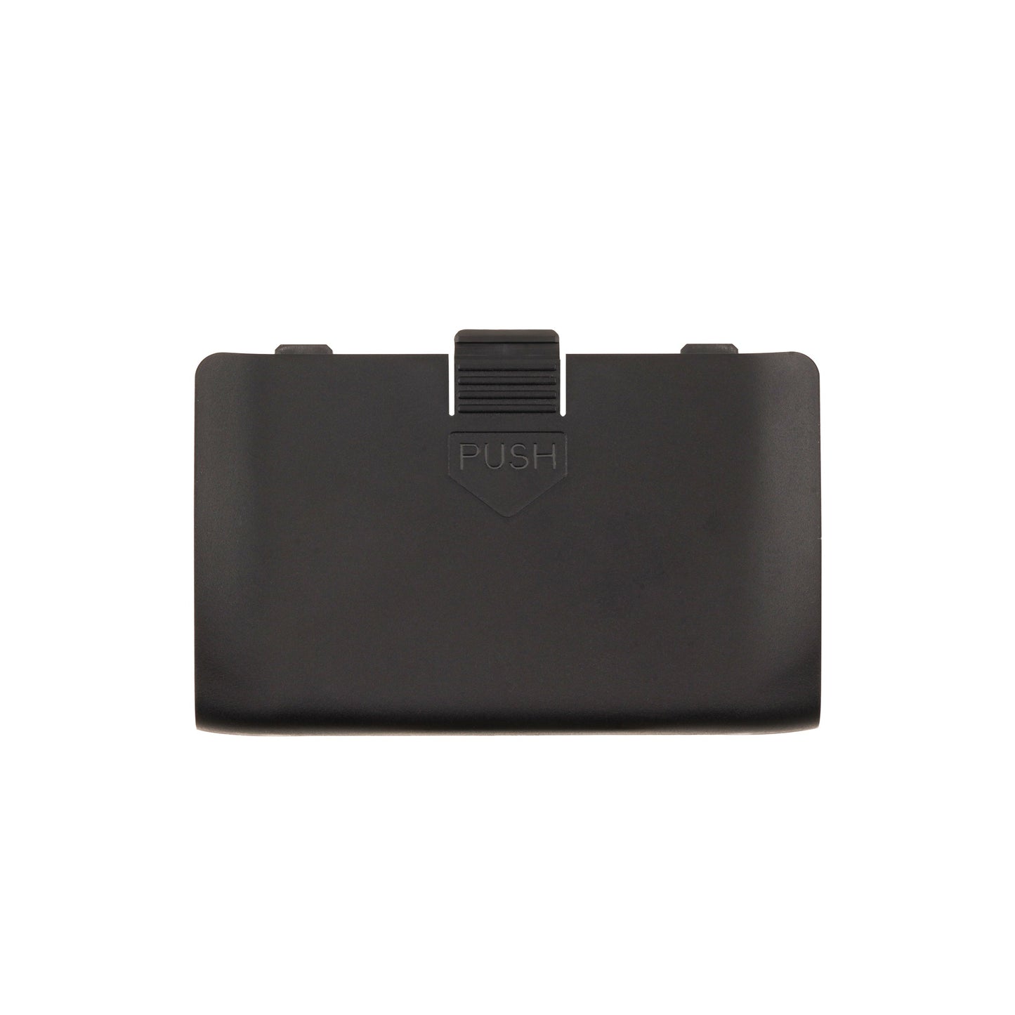 TX15 Radio Battery Cover in black, front view with push-release latch