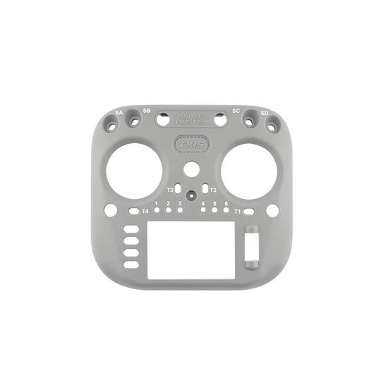 TX15 Radio Front / Rear Case front panel replacement shell, gray, with stick opening and button cutouts