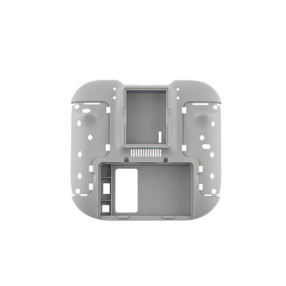 Rear housing for TX15 radio case in gray, inside view showing mounting posts and compartment cutouts