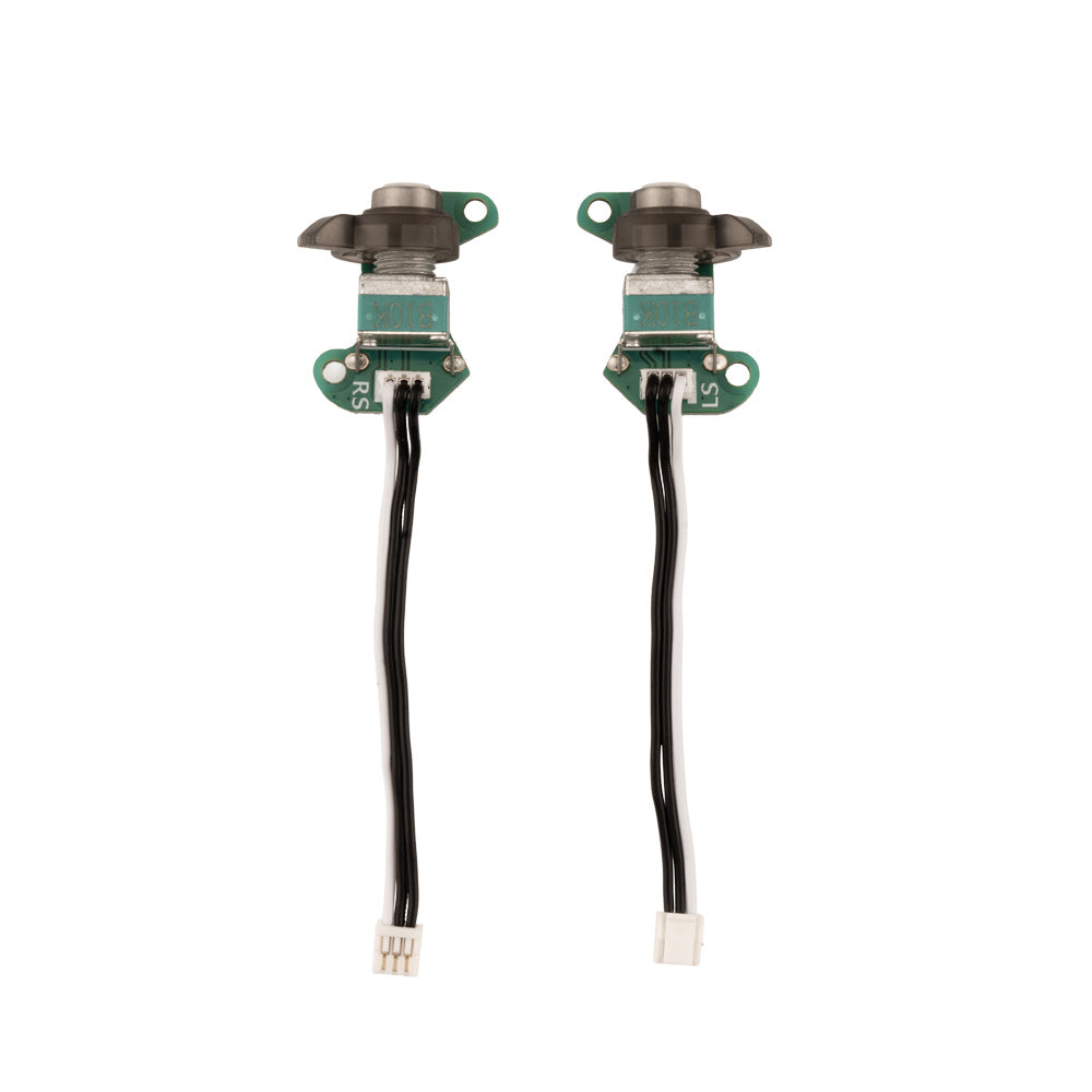 TX16S MK3 LS and RS side knob potentiometer boards, angled view showing metal shafts and cables