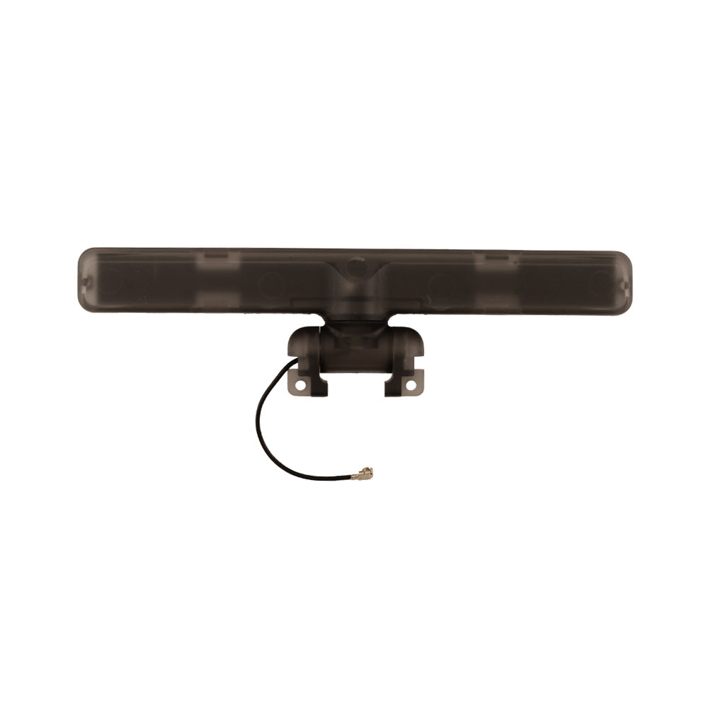 TX16S MK3 antenna rear/underside view with mounting bracket and coax pigtail connector