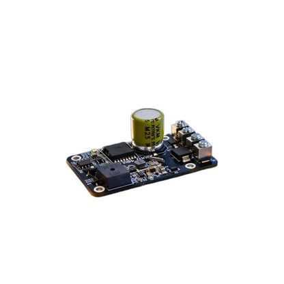 ROBSTRIDE bleeder module PCB, angled view with large capacitor and 4-screw terminal block
