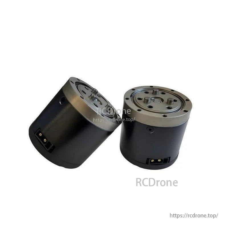 Pair of actuator modules showing side housing and recessed power/communication connector on base