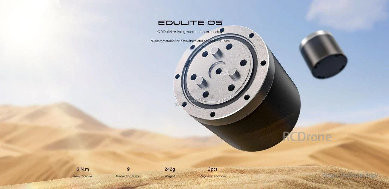 ROBSTRIDE EduLite 05 QDD integrated actuator module, compact motor with 9:1 reducer and 6 N·m peak torque