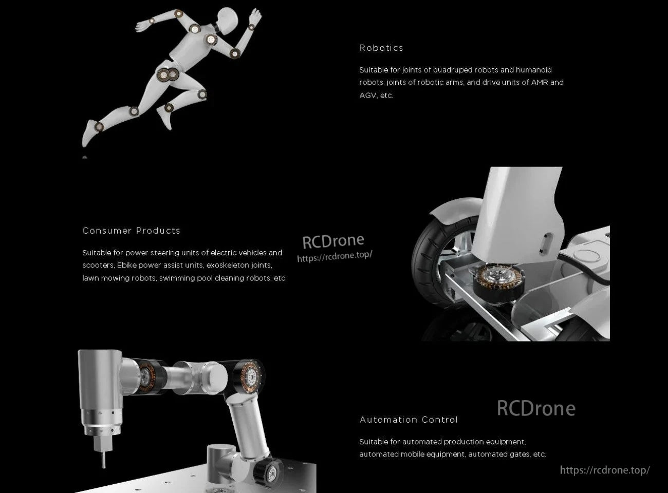 Application montage for the EduLite 05 actuator module in robotics joints, consumer devices, and automation control equipment
