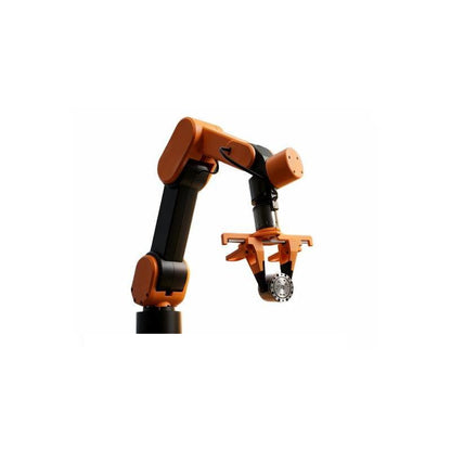 ROBSTRIDE Edulite A3 robot arm close-up showing wrist joint and orange gripper end effector