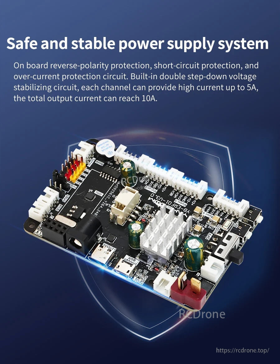Yahboom YB-ERF01 V3.0 ROS robot control board with STM32, multiple JST ports, USB and power protection features
