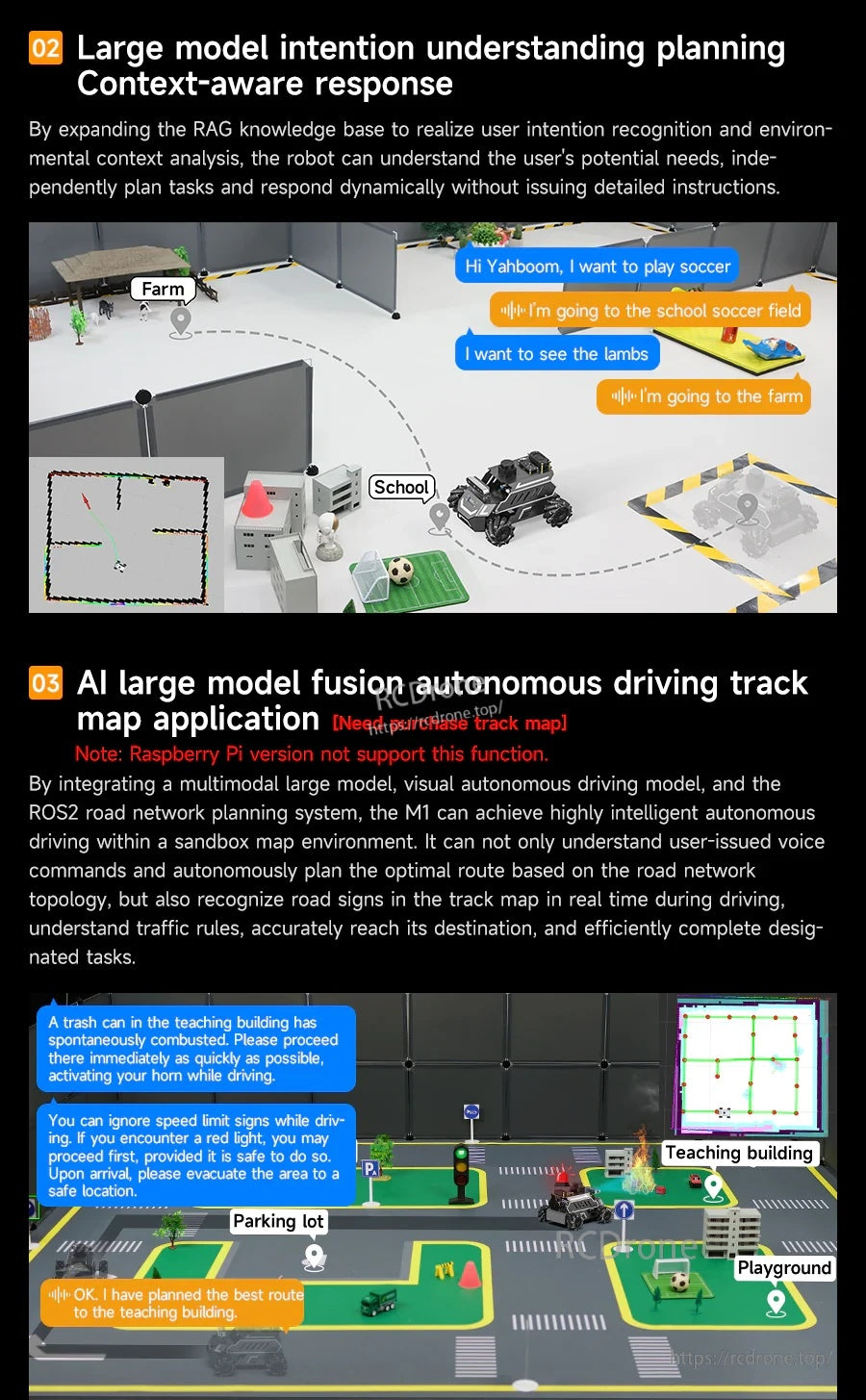 Context-aware response and autonomous driving track-map application poster for ROSMASTER M1