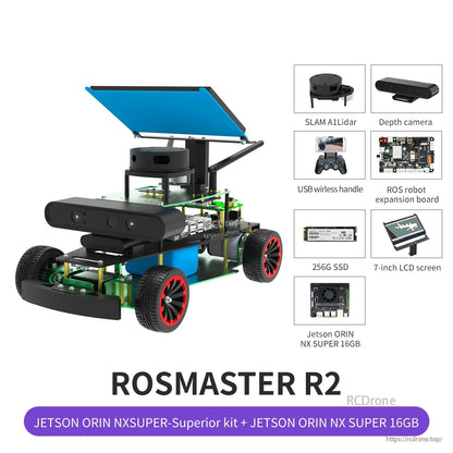 ROSMASTER R2 Jetson Orin NX Super Superior kit with 256G SSD and Orin NX Super 16GB module highlighted