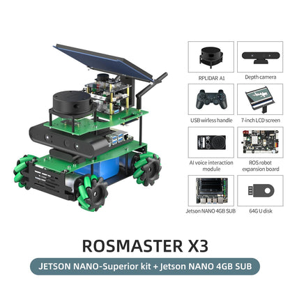 ROSMASTER X3 JETSON NANO-Superior kit +Jetson NANO 4GB SUB