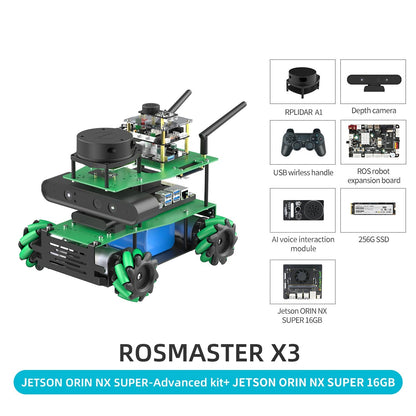 ROSMASTER X3 JETSON ORIN NX SUPER-Advanced kit+ JETSON ORIN NX SUPER 16GB
