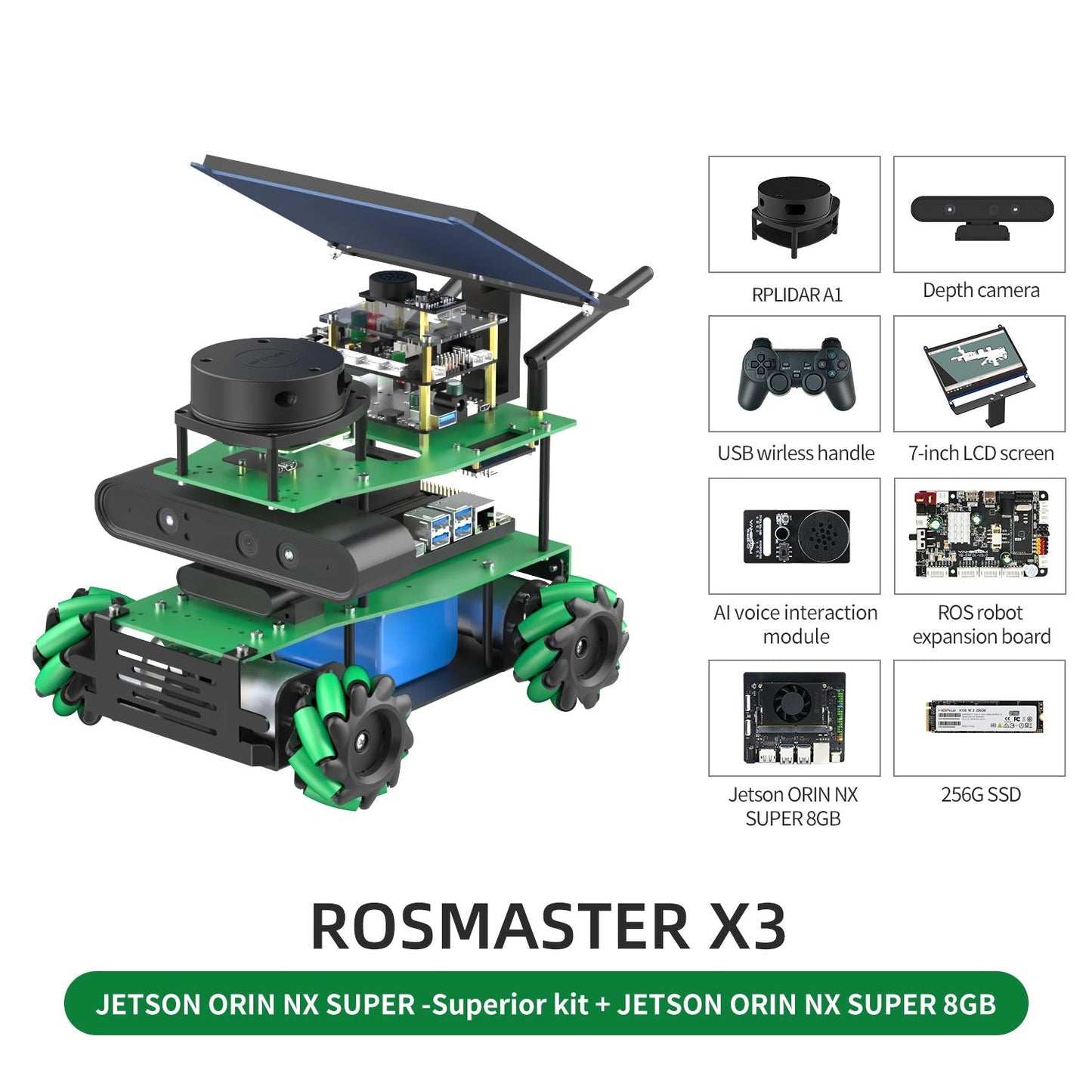 ROSMASTER X3 JETSON ORIN NX SUPER-Superior kit + JETSON ORIN NX SUPER 8GB