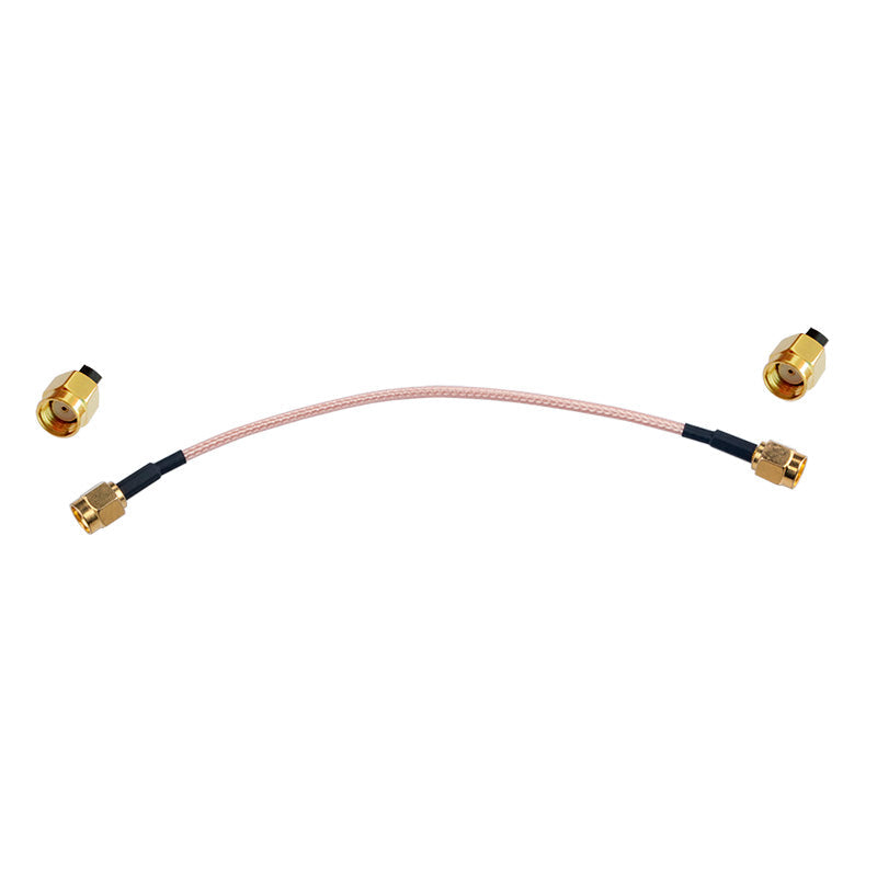 15cm RP-SMA male to RP-SMA male coaxial cable with braided jacket and gold connectors
