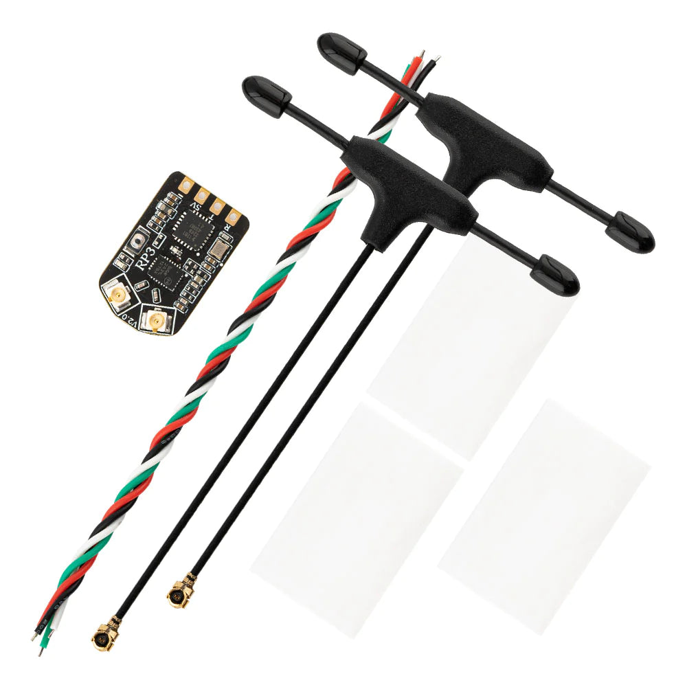 RadioMaster RP3 V2 ExpressLRS 2.4ghz Nano Receiver - With Built-in TCXO Oscillator, Dual Antenna Suitable for Whoops FPV Drone, Fixed-Wing Airplane