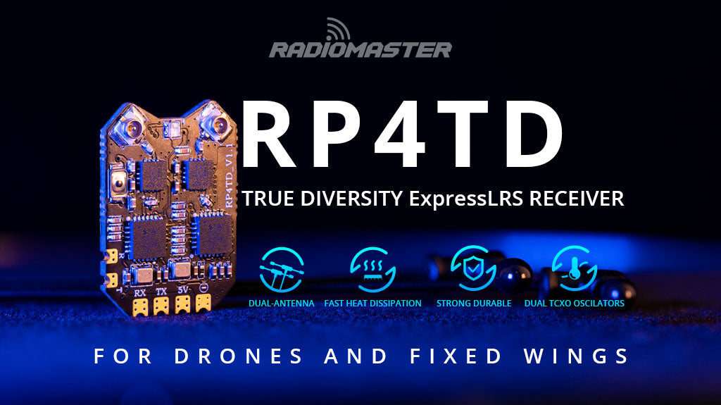 RadioMaster RP4TD ExpressLRS 2.4GHz True Diversity Receiver - Suitable for Drones and Fixed-Wing Aircraft Models 10 RP4TD ExpressLRS 2.4GHz Diversity Receiver