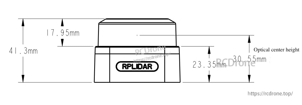 RPLIDAR S3 LiDAR Scanner dimensions and optical center height