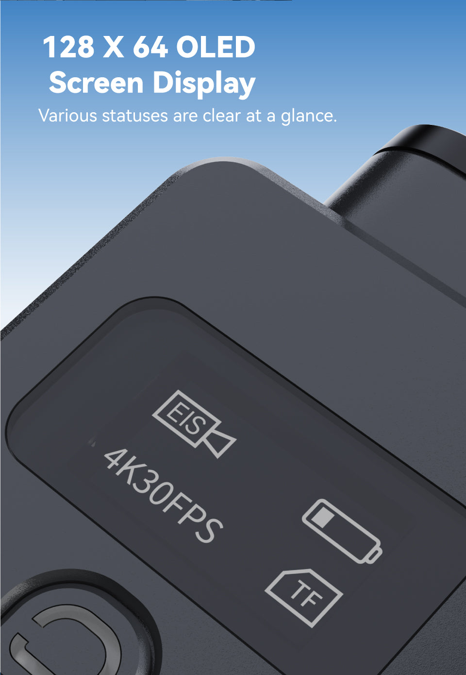 RunCam 6 RunCam 6 Action Camera, 128 64 OLED Screen Display Various statuses are clear at a glance: