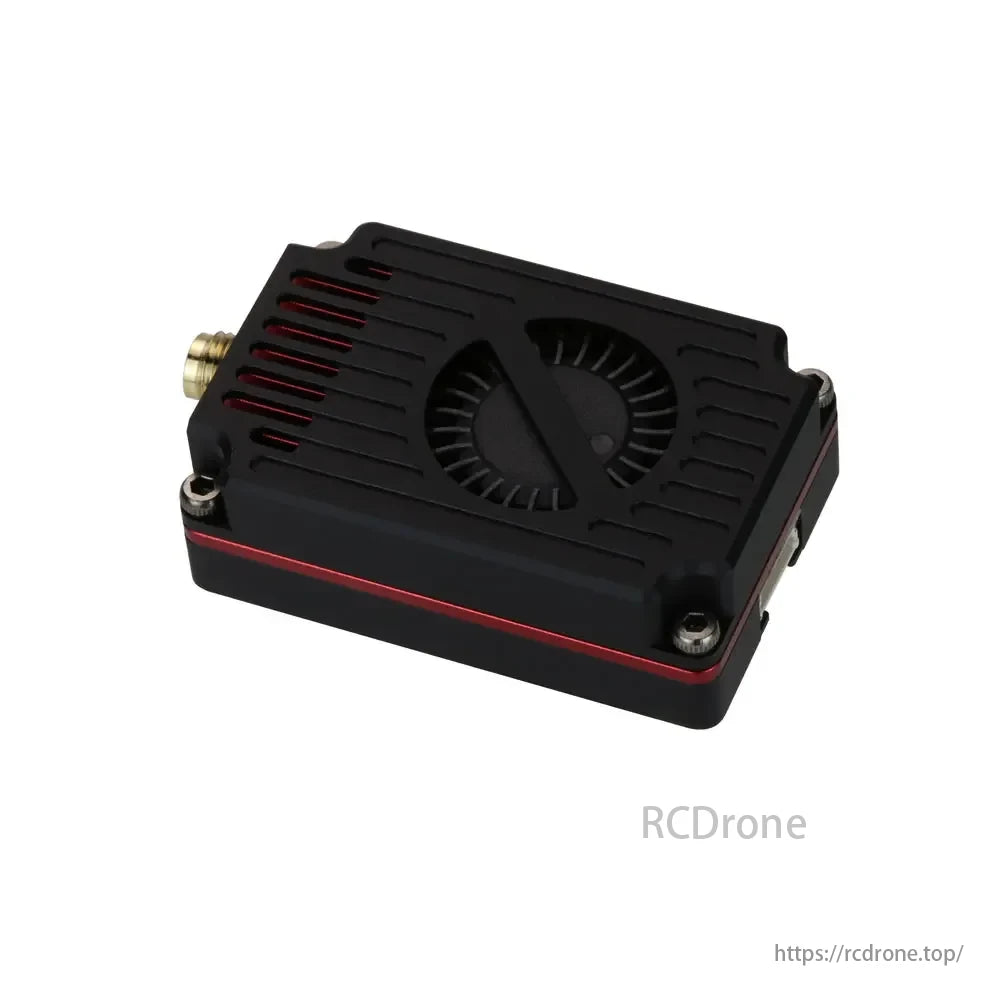 RUSHFPV 1.2G 1.3GHz 4W Long Range VTX, Rushfpv 1.2g 1.3ghz vtx with sma omni antenna and irc tramp control features adjustable power for fpv drone applications.