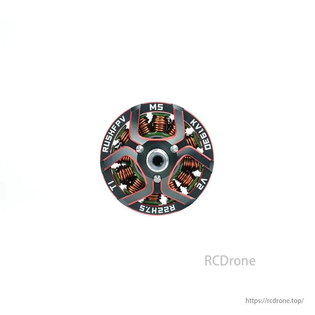 RUSHFPV VROOM 2505.5 Motor, Overview of two motors: VROOM 2505.5 and Racing V2 2207.5, with features like ultra-wide stator, lightning-fast acceleration, and high-impact durability.